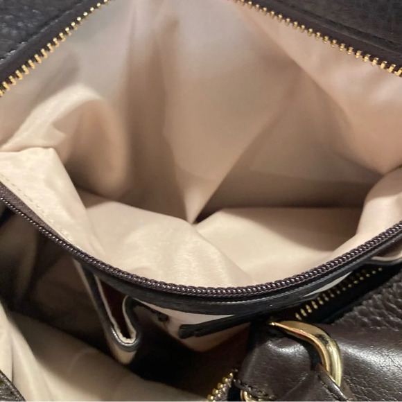 COLE HAAN Large Baguette Shaped With 3 Compartments Gold Hardware Shoulder  Bag - Picture 16 of 16